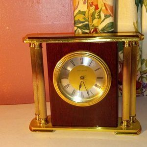 Portsmouth Quartz W/ HEAVY BRASS & Dark Academia Desk/Table/Shelf Column Clock
